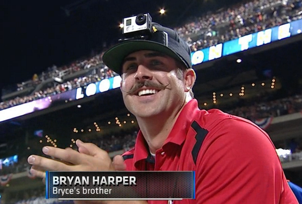 SportsCenter on X: "ICYMI: Bryce Harper's brother Bryan is sporting a  SERIOUS mustache tonight. http://t.co/O29spuBCuV" / X