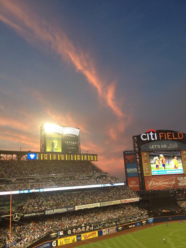 Sunset over citi field. #hrderby2013 #mets