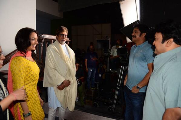 with <a href="/SrBachchan/">Amitabh Bachchan</a> and <a href="/Akki_Nagarjuna/">Nagarjuna Akkineni</a> #prabhu on the Location of #KalyanJewellers TVC AD "