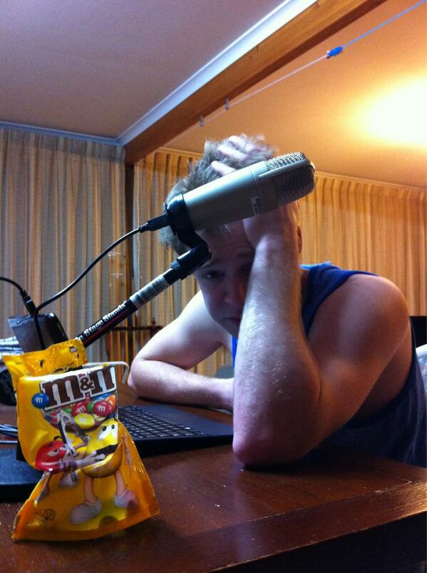 Just2SportsGuys's tweet photo. Late night podcast making #stressed #hatesmerightnow #nofilter #loljksofcoursetheresafilter http://t.co/7TQbJUafAB
