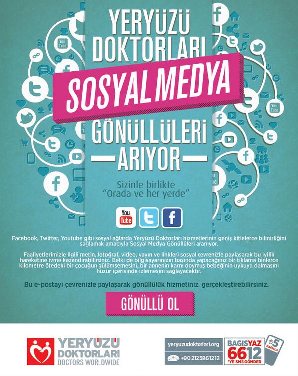 YYD_tr's tweet photo. Sosyal Medya Gönüllüleri Aranıyor!
http://t.co/q6lqHTsaGV
RT yaparak ilk gönüllülük hizmetini gerçekleştirebilirsiniz http://t.co/UVJ47o0wED