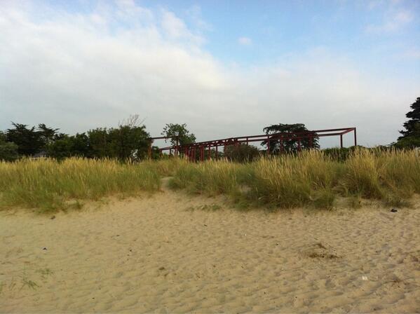 aof_architects's tweet photo. #aof lakehouse frame from beach http://t.co/jpamRSIwJb