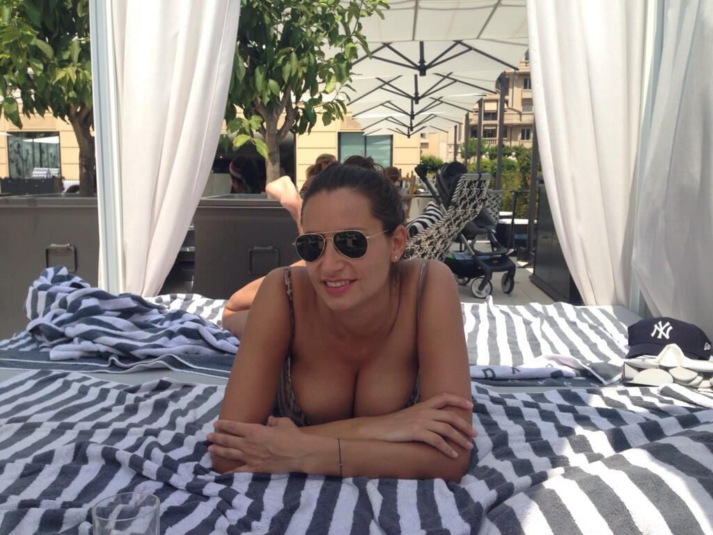 “Enjoying the sun and the pool” 
