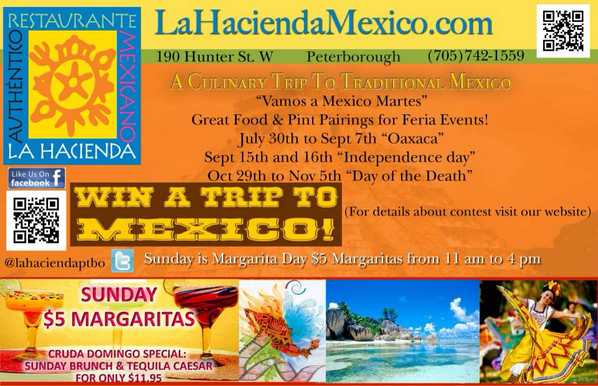 DiscoveringW's tweet photo. Look! @lahaciendaptbo is giving a trip 2 Mexico, eat good &amp; participate! #ptbo #restaurant @downtownPtbo @ptbochamber http://t.co/KL7FxlUZXN