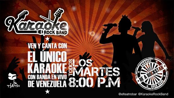 KaraokeRockBand's tweet photo. @QueHay2night #Martes de @KaraokeRockBand en @elteatrobar Canta con una banda en vivo! #EntradaLibre Te esperamos! http://t.co/73LWGD13Bc