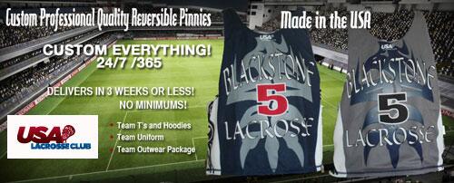 Made in the USA!!! Custom Pro Reversible Pinnies. USA Lacrosse Club!