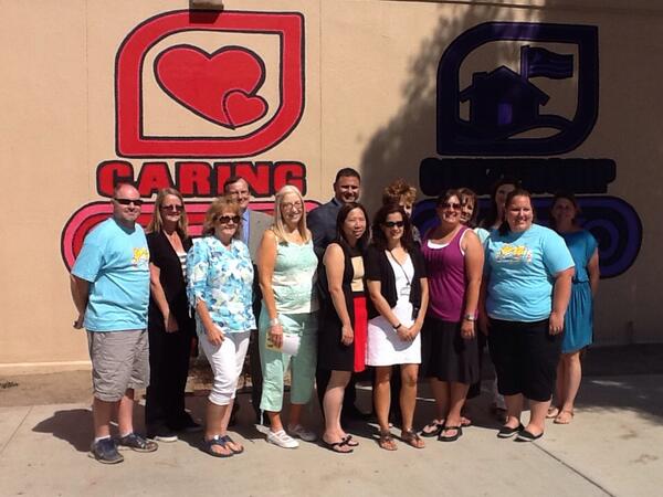 JeffMcMurdy's tweet photo. Summer 101 leaders unveil HUGE CC! 6 Pillar Mural @ West MS!  K-8 students created it for summer program! http://t.co/2RrzvaxNLN