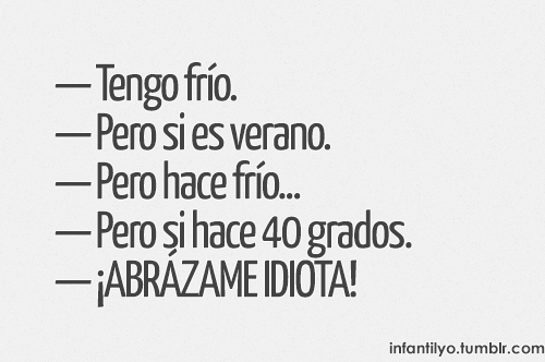 Resultado de imagen de abrazame que tengo frio