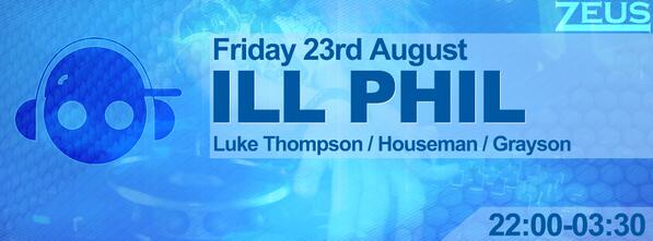 ZeusHartlepool's tweet photo. Sweet booking for house heads. Fri 23rd August, we pres: ILL PHILL + Local jocks Thompson/Houseman/Grayson. http://t.co/upS1n6xaqa