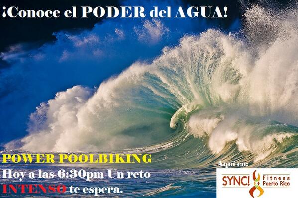 SYNCFitnessPR's tweet image. ¡Te esperamos hoy a las 6:30pm para #POWER #POOLBIKING! #powerpoolbiking