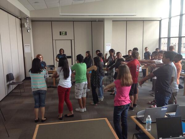 bmlors's tweet image. Stretching bodies at break time after stretching minds all day! #techcamp2013