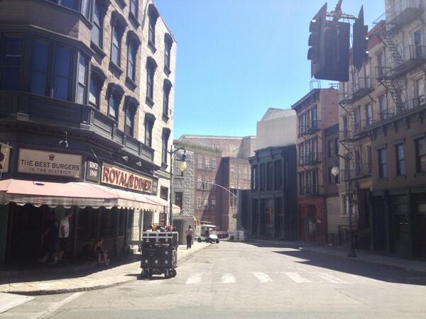 Taking a coffee break...freelance designing TV promos. Roaming on the Fox Lot, Culver City.