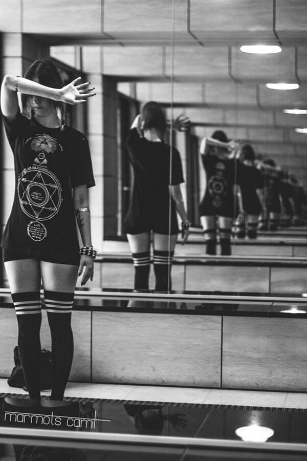 EvilTrinityCo's tweet image. Our 'Adam Kadmon Tee' and 'Team Satan Thigh Socks'. Photo by facebook.com/Marmotcam