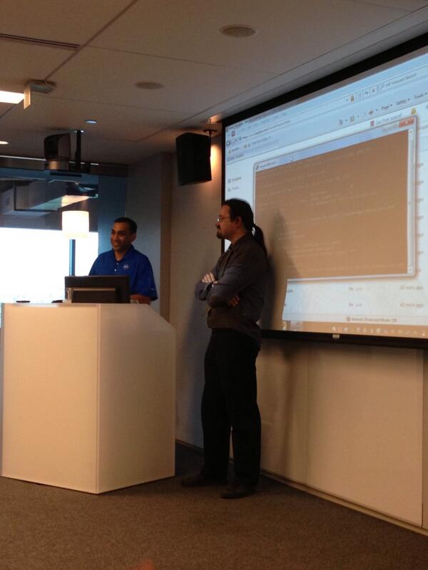 kenhuiny's tweet image. @kpemmaraju &amp;amp; @FallenPegasus leading tonight&apos;s #osbos meetup &amp;amp; #openstack3bday celebration.