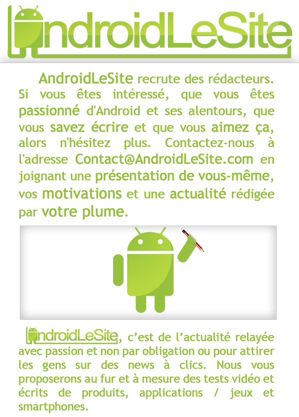 Androidophile's tweet photo. Les pers. recrutées auront accès au site avant l'ouverture officielle, le temps de s'habituer aux outils de rédac. http://t.co/ISVmRhYe1Q