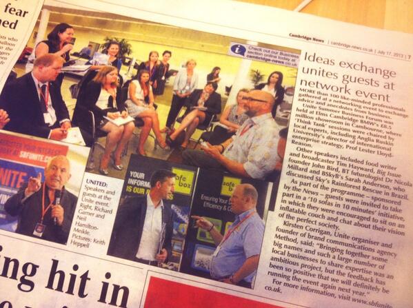 SBFUNITE's tweet image. Coverage of our event last week on page 7 of the @CambridgeNewsUK @elmscambridge