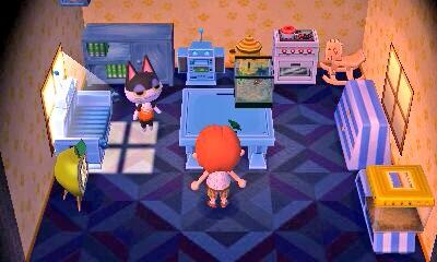 まっちゃ ビンタの部屋 ロボ家具青リメイクとストライプ家具でさわやかな感じにしました とび森 とび森御宅訪問 Http T Co J871ebbpzn Twitter