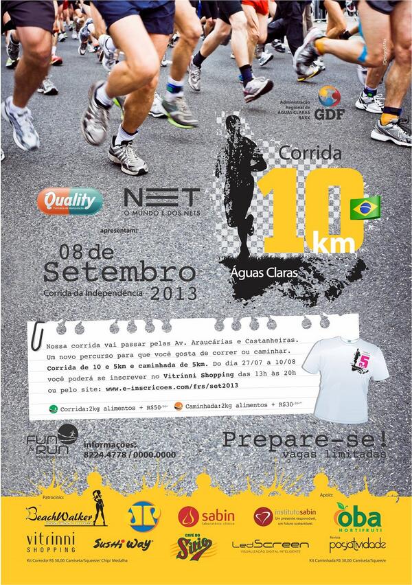 1° Corrida de rua de Águas Claras.
Participem....