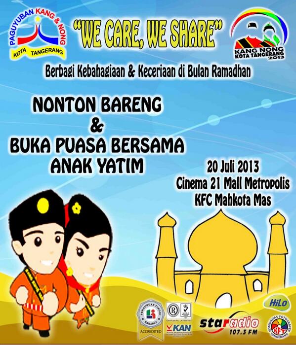 kangnongkotatng's tweet photo. Acara ini terselenggara atas #Pakanota #KNkotaTng13 @Campus_Raharja @HiLo @STARADIO1073 @tweet_KFT #WeCareWeShare http://t.co/c0BaQB95yF