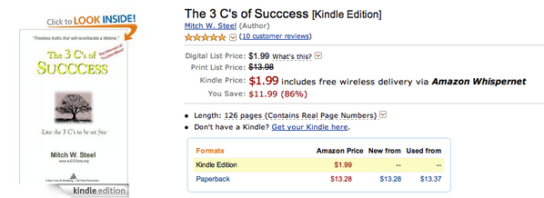 succcess's tweet image. Crazy KINDLE+IBOOK SALE! The 3 C's of Succcess #NOW $1.99  #success #kindle #ibooks @kindledeals @KindleToday @iBooks