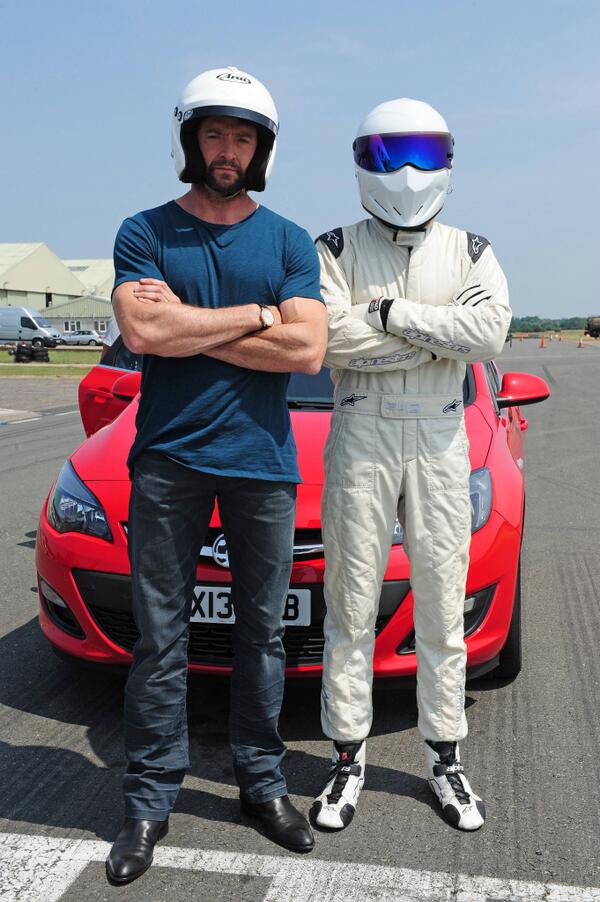 RealHughJackman's tweet photo. Awesome day taping Top Gear. Sworn to secrecy on how I did on the leader board. #TopGear #Wolverine http://t.co/dY3XLWBqmd