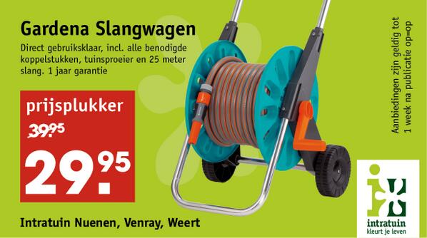 IntratuinNuenen's tweet photo. Onze prijsplukker van de week! De Gardena slangwagen nu van €39,95 voor maar €29,95. http://t.co/IwBNEBCByI