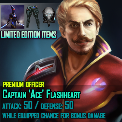 LoTSMobile's tweet photo. Captain 'Ace' Flashheart is in the Limited Editions Shop. He is known as the galaxy’s greatest pilot officer!!!!!!!! http://t.co/0EEvduMe9l