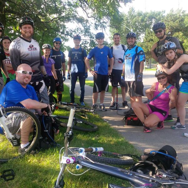 Jay_Latreille's tweet photo. First flat tire during the #YYC @SportChek group ride! 1 more reason why @TheCompleteExp is so important http://t.co/l2IhJTHjqP
