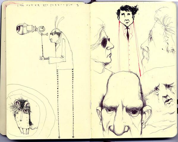 Demonstrating my multiple personalities via sketchbooks.