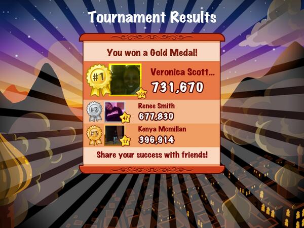 TechniCOWL's tweet photo. Veronica Scott won the Gold Medal in Diamond Dash Mobile! http://t.co/Cqpm8iUUPL #DiamondDash http://t.co/cg1xkwk7YZ