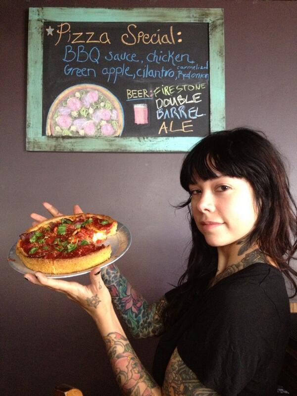 BBQ chicken pie is back and its topped with green apple, red onion and cilantro!