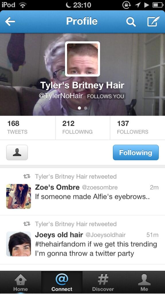 victxriamxrie's tweet photo. Omfg @TylerNoHair followed me!!! http://t.co/W94H3Dwtj8