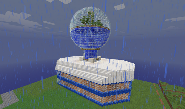 HowCraftServer's tweet image. dentro de esa "bolita" de allí arriba encontraréis el spawn... ¿qué más os tendremos preparado?