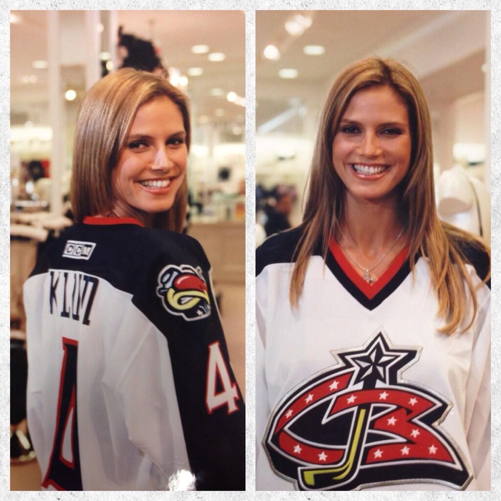 Columbus Blue Jackets on X: Heidi Klum rockin' the original #CBJ jersey. #tbt / X