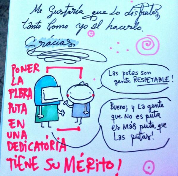 pasaelmocho's tweet photo. Poner la palabra puta en una dedicatoria tiene su mérito. http://t.co/rLOSbNuH0X @LIBORIOLIBB @LaCupulaComic http://t.co/n4CfA7JqjF