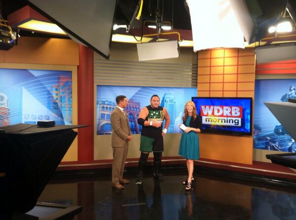 TNAPR's tweet photo. @SamoaJoe on @WDRBNews this morning. Ready for big Destination X event tonight from Louisville on @SpikeTV 9 ET http://t.co/0EabK2eqe8