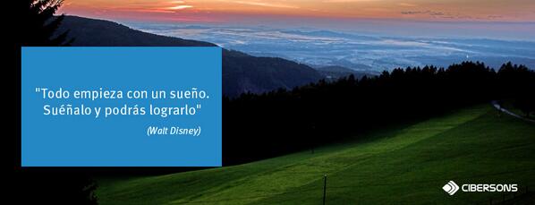 Todo empieza con un sueño. Suéñalo y podrás lograrlo - Walt Disney

Buen día a todos!
