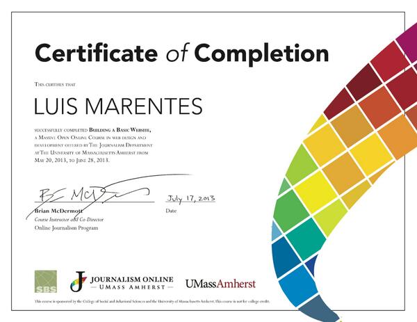 My MOOC certificate