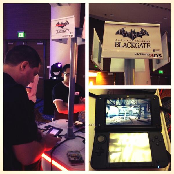 warnerbrostv's tweet photo. We wanna play! MT @BatmanArkham Fans @ #SDCC r getting hands on look @ Batman:ArkhamOrigins Blackgate! #ArkhamSDCC http://t.co/smhsq8RIr0