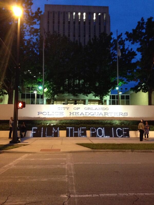 OccupyOrlando's tweet photo. #filmthepolice #ftp #occupyorlando  #occupyorlando overpass light brigade says film the police  #orlando http://t.co/MPD5KuTjQ4