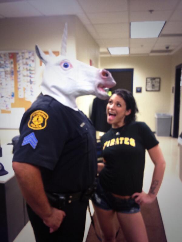 Funny Unicorn Porn - A Porn Star And A Unicorn Mask Have Gotten The Pittsburgh Police Department  In Trouble