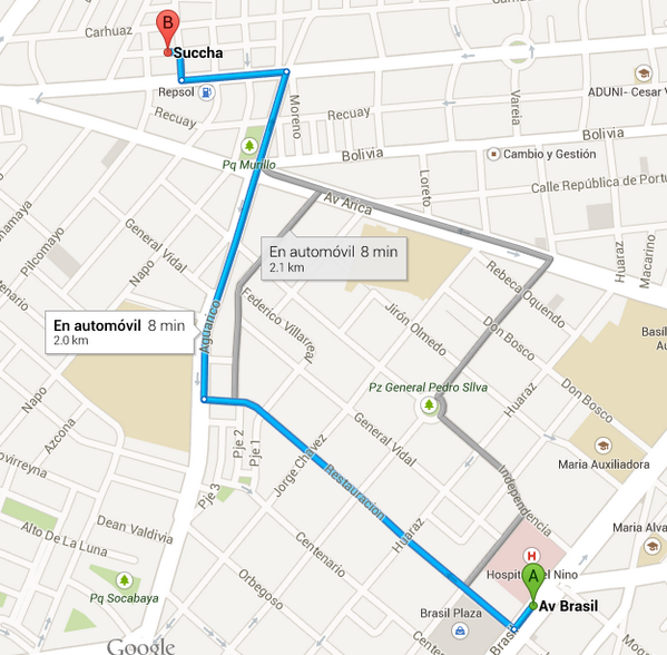 ClubPulsarLima's tweet photo. Ruta alterna tres:
Punto A = Av. Brasil(Hospital del niño)
Punto B = Chicken Party Club Pulsar Lima http://t.co/HAp65bIDzj