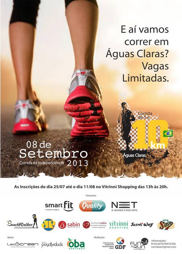 1° Corrida de rua de Águas Claras.
Participem....