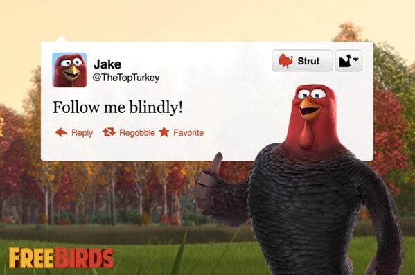 FreeBirdsMovie's tweet photo. Where he struts, greatness will follow. #FreeBirds http://t.co/B0vxe9ORRq