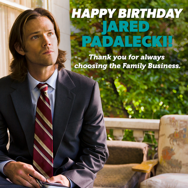 cw_spn's tweet photo. Happy Birthday @JarPad! #Supernatural http://t.co/U6BRBQK48C