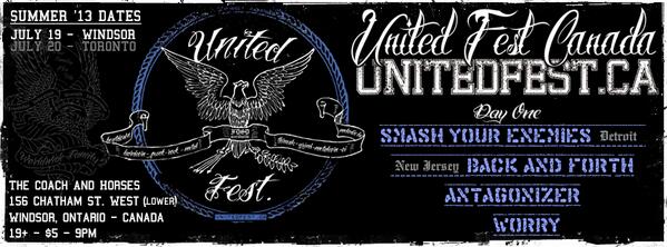 United_Fest's tweet photo. Tonight in Windsor-Detroit https://t.co/DmuStGM7bs @SmashEnemiesHC @backandforthnj and more! http://t.co/PJHuynQzQT