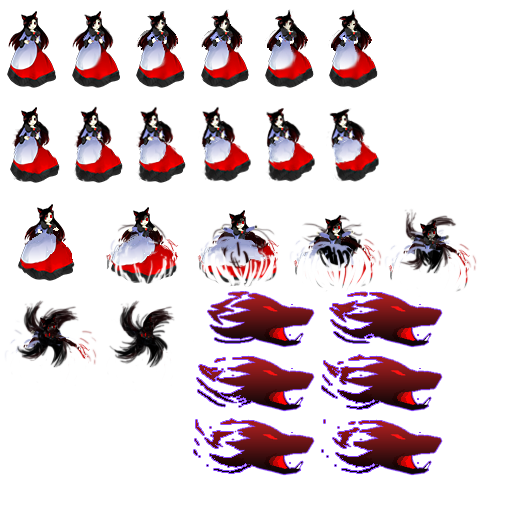516 ごーいちろー 輝針城影狼ちゃんのドット絵素材拾った プレイに集中してるから全然わからんかったけど変身するとき目が赤く光ってるのね Http T Co N0mfdfcnev Twitter