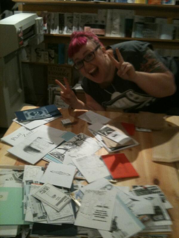 stickyinstitute's tweet image. Buy a zine at @FlindersLaneSN on Thursday and get a free zine goodie bag. Here we are putting them together!