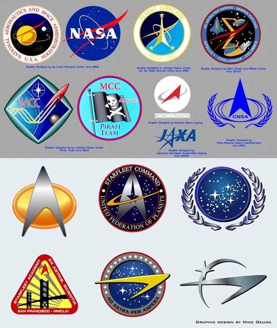 HoustonGC's tweet image. An interesting look at similarities in NASA &amp;amp; Star Trek logos.  Visit my Facebook page for details.