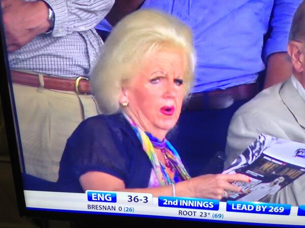 destroyshe's tweet photo. @SkyCricket Boof Lehmann frocks up to keep things light hearted in the sheds. #Ashes http://t.co/peiH3Kqw60